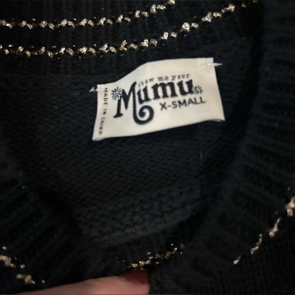 “SHOW ME YOUR MUMU” - “NEVE”
Black and Gold Sweater Size XS - Picture 3 of 9